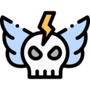 miscellaneous,bones,bolt,skull,shapes and symbols,wings,rock and roll,rock,thunder,lightning