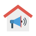 house,electronics,real estate,megaphone,marketing,communications,buildings,promotion,bullhorn,announcer,loudspeaker,announcement,Advertisement,Ad
