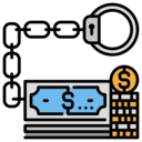 business and finance,dollar,coin,loan,debt,handcuffs