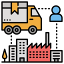 shipping and delivery,factory,user,truck,supplier,distribution