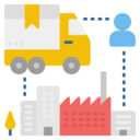 shipping and delivery,factory,user,truck,supplier,distribution
