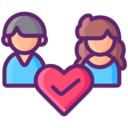 woman,man,love,love and romance,couple,match,checkmark,hearts,together,coincidence ok 