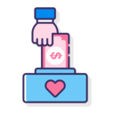 business and finance,bill,dollar,heart,hand,donation ok 