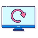 computer,monitor,screen,refresh,circular arrow