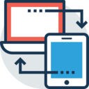 ui,seo and web,arrows,miscellaneous,laptop,phone,mobile,sync,synchronization,synchronisation,synchronise,synchronize,mobile sync