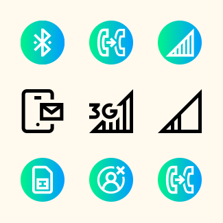 Mobile functions icons pack