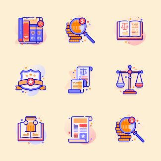 Law and justice icons pack