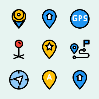 Maps and Location icons pack
