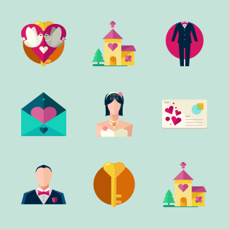 Wedding icons pack