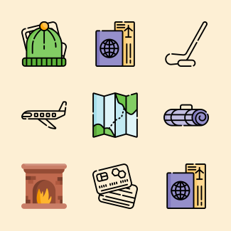Winter Travelling icons pack