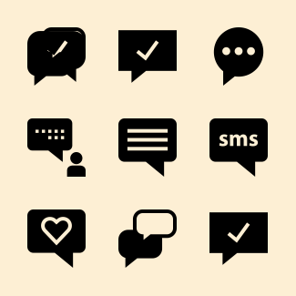 Sms Text Messaging Glyph icons pack