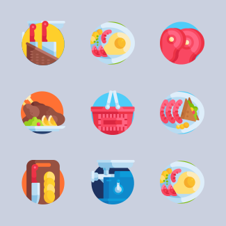 Gastronomy icons pack