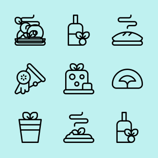 Linear Italian Cusine icons pack