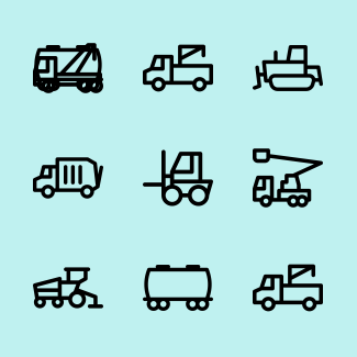 Construction Transports icons pack