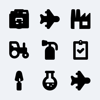 Filled Industrial Elements icons pack