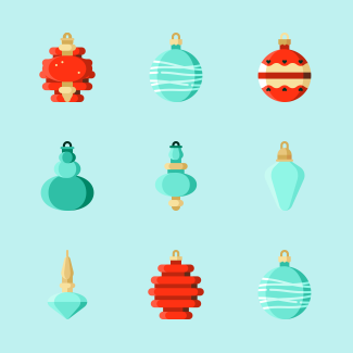 Christmas balls icons pack
