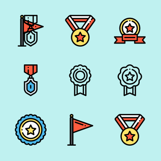 Rewards & badges icons pack