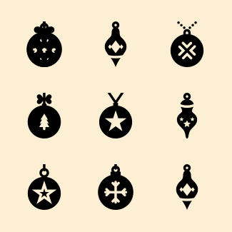 Christmas Balls Fill icons pack