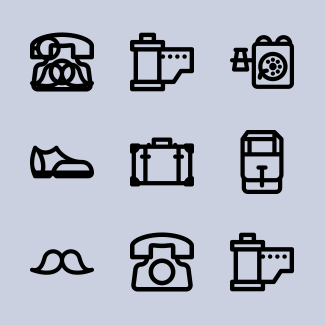 Hipster and Vintage icons pack
