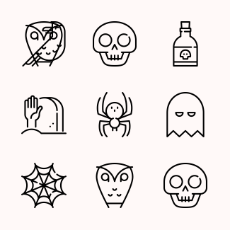 Halloween Line Craft icons pack