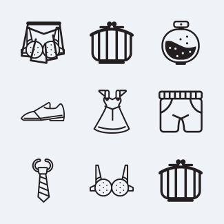 Fashion and boutique icons pack