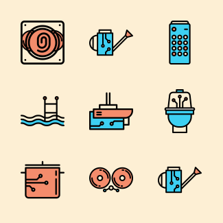 Linear Smart Home Elements icons pack