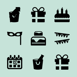 Birthday party icons pack