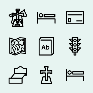 POI Public places Outline icons pack