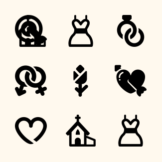 Wedding icons pack