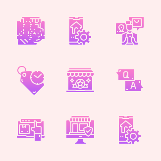 Online shopping icons pack