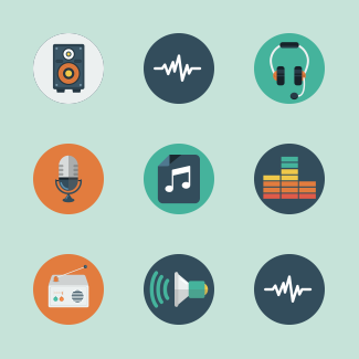Audio  Music icons pack