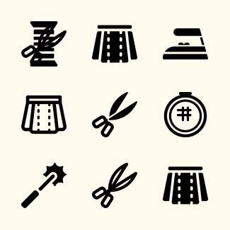 Linear Needlework and sewing icons pack