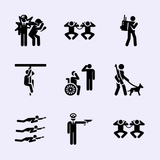 Military pictograms icons pack