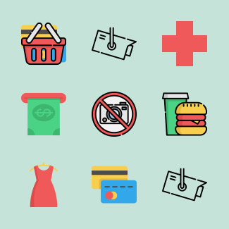 Shopping center icons pack