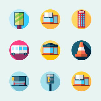 City elements icons pack
