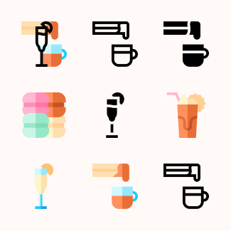 Desserts and candies icons pack
