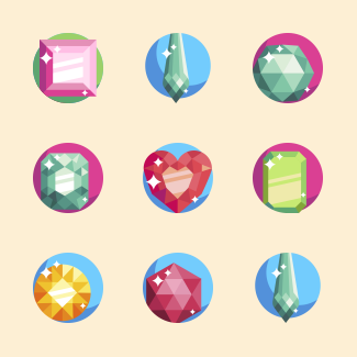 Diamonds and Gems icons pack