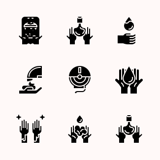 Wash hands icons pack