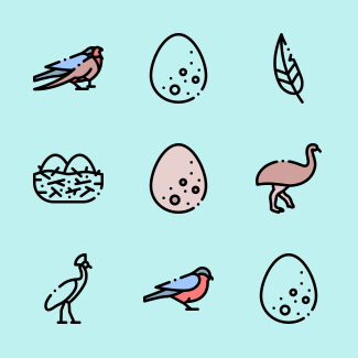 Birds icons pack