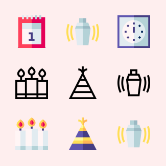 New Year icons pack