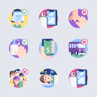 COVID Protection Measures icons pack