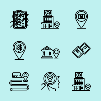 Map and location icons pack