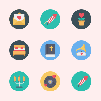 Wedding icons pack