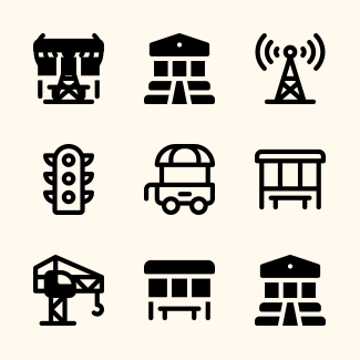 City elements icons pack
