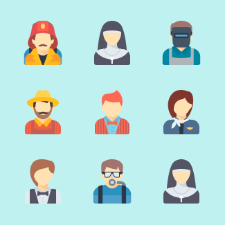 Color Professions Avatars icons pack