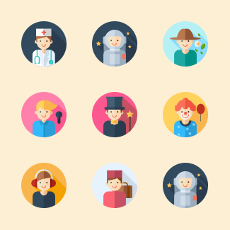 Professions and jobs icons pack