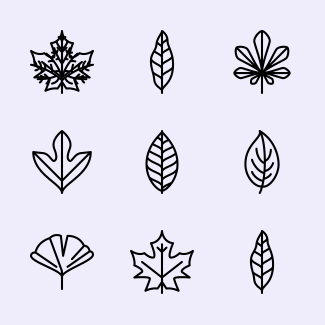 Rounded Leaves Collection icons pack