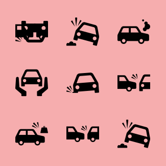 Car accidents icons pack
