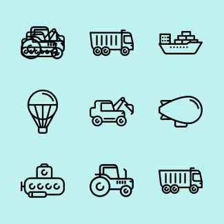 Vehicles icons pack