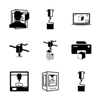 3D Printer Set icons pack
